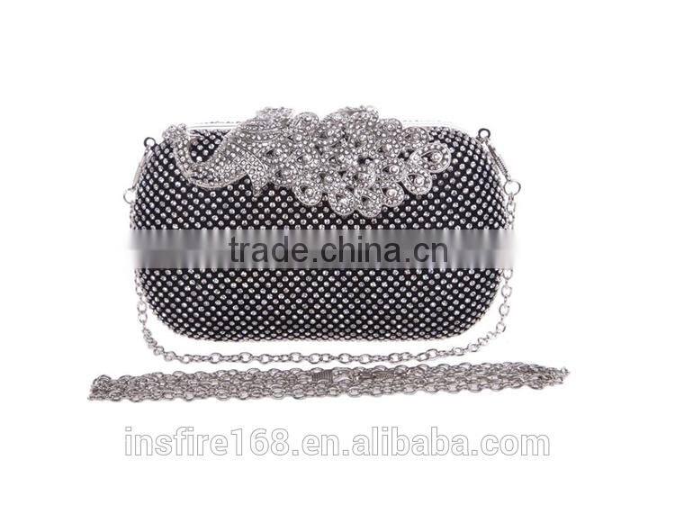 Fashion ladies handbags crystal rhinestone evening bag class peacock evening bag