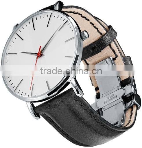 Classic uniform wares minimalist leather watches mens leather watch with japanese movement