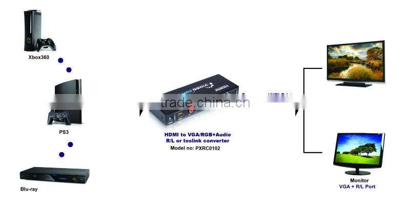 2016 China supplier HDMI to VGA + Stereo Audio converter 1080P vga hdmi converter