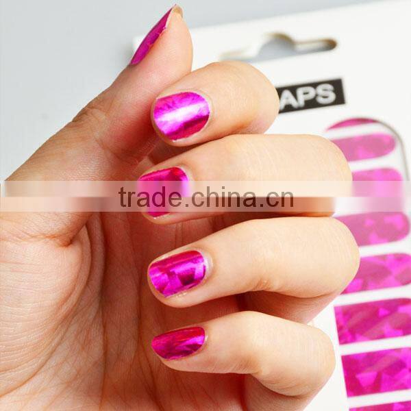 Halloween dongguan shining bloody red nail art strip for party waterproof nail arts design glossy metallic nail sticker factory