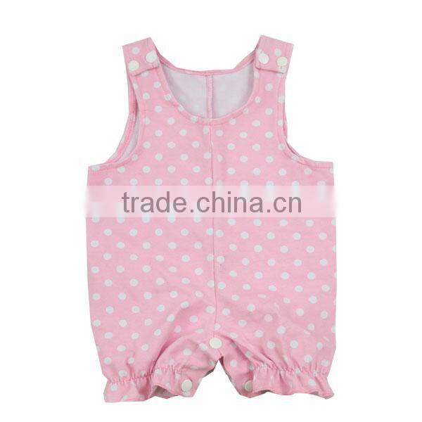 2016 Hot sale new design little baby romper red romper polka dot fabric romper
