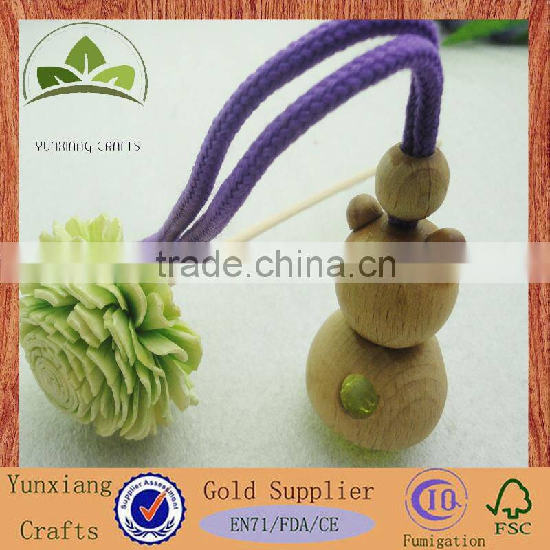 Eco Hanging Glass Bottle with Wood Cap Air Freshener Car Perfume