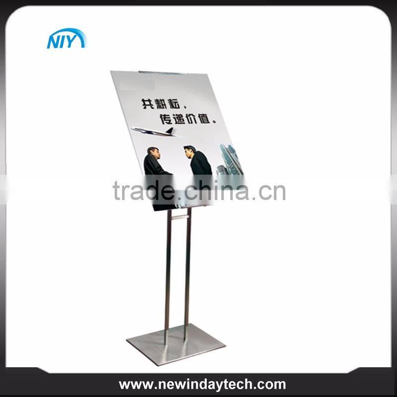 adjustable acrylic advertising stand poster frame display stand, board poster stand with header