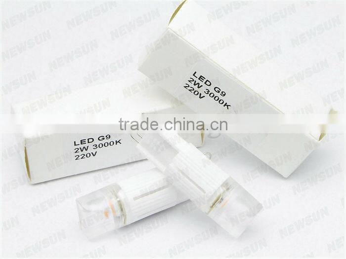 LED G9 bulb 2W 220V COB led light replacement for cars & homes Silicone G9 led bulb