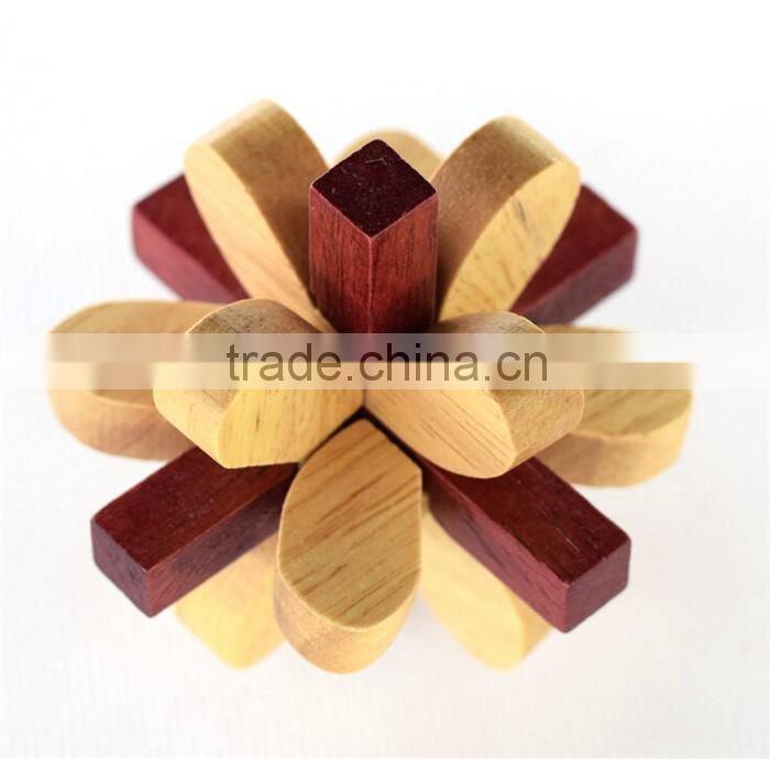 Amazing challenging brain trainning wooden construction puzzle