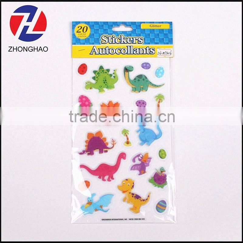 Promotional wholesale custom different animals puffy sticker
