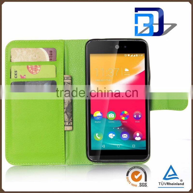 new products 2016 innovative product Stand Wallet Lychee Leather flip cover for Wiko Rainbow Jam 4G phone accessories