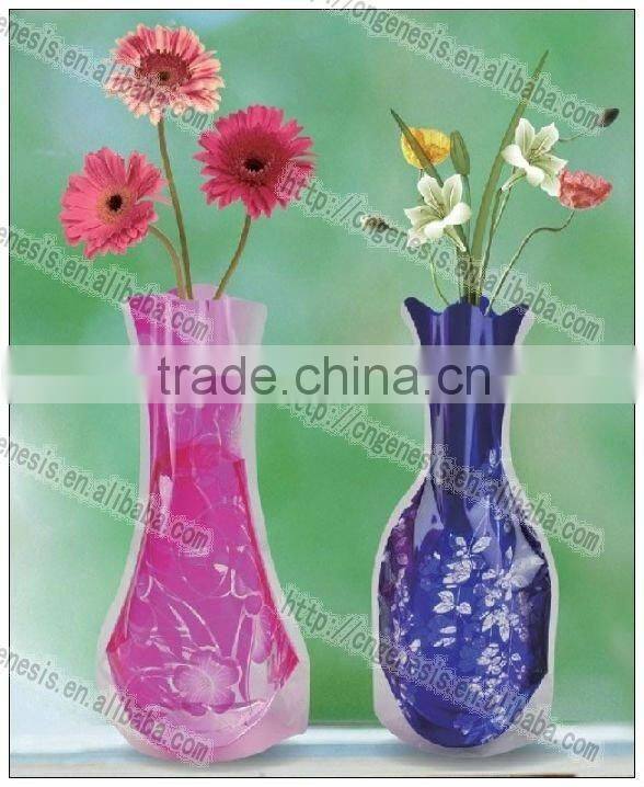 2016 new style soft plastic foldable flower vase
