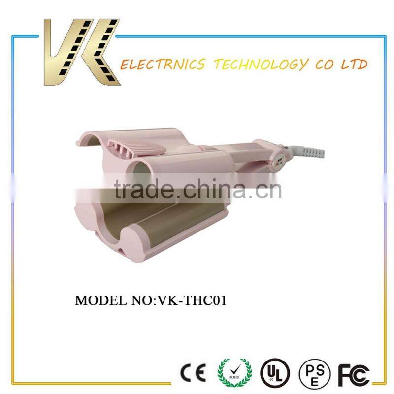 electric three barrels curling iron triple hair curler