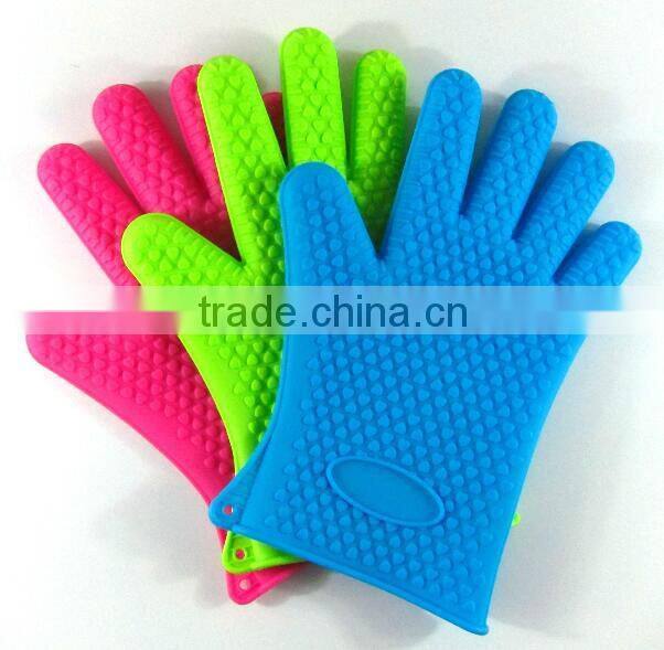 Heat Resistant Long Silicone Oven Glove With Cotton