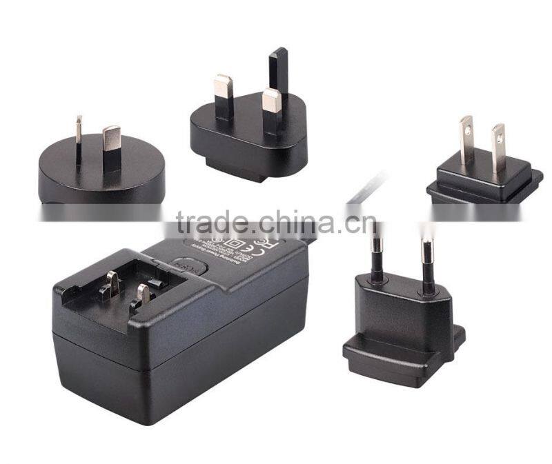 12V 1.5A laptop power adapter with universal plugs for laptop with UL CB FCC CE LVD ROHS PSE KC E-TICK certificated