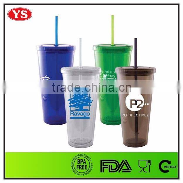 22oz double wall custom plastic tumbler with heat-transfer printing logo
