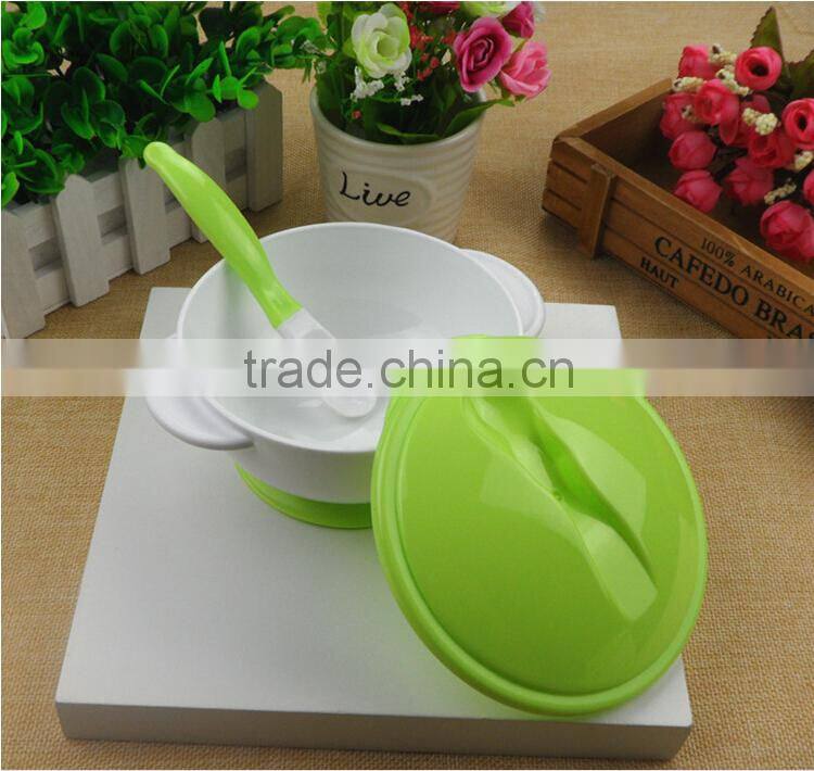 High quality BPA free pp plastic sucttion baby bowl with spoon