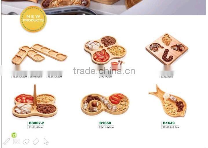 Eco-friendly oval shape bamboo candy tray bamboo nut tray
