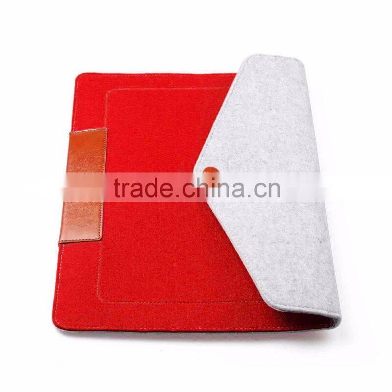 2016 new hot selling wool felt+ PU laptop sleeve bags with mouse bag for apple Macbook air pro , pro retina 11" 13.3" 15.4"