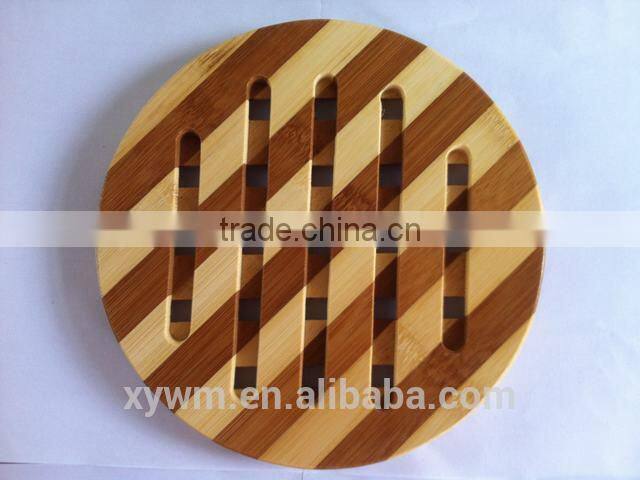 Bamboo Round trivet heat pat--Jane