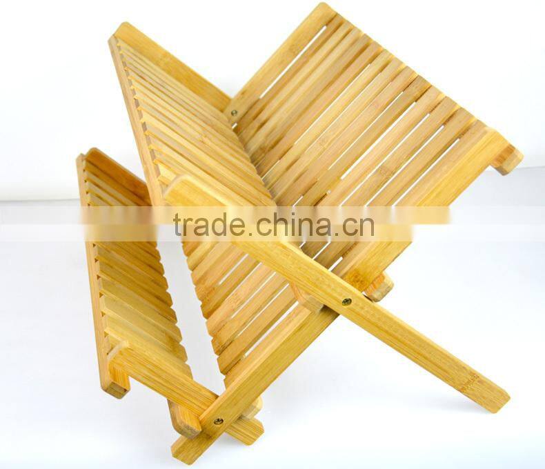 BH006 Foldable Bamboo Dish Rack, Bamboo Kitchenwares Rack