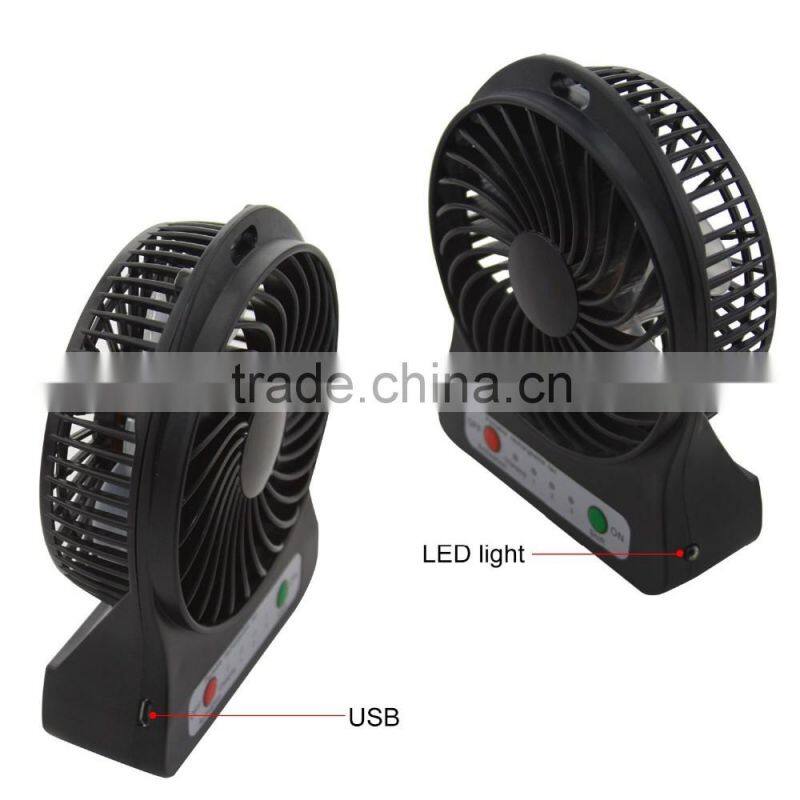 4 Inch 3 Speeds Portable Mini Fan USB Rechargeable Desk Fan Cooling Fan for Notebook Laptop Computer, Indoor and Outdoor Use