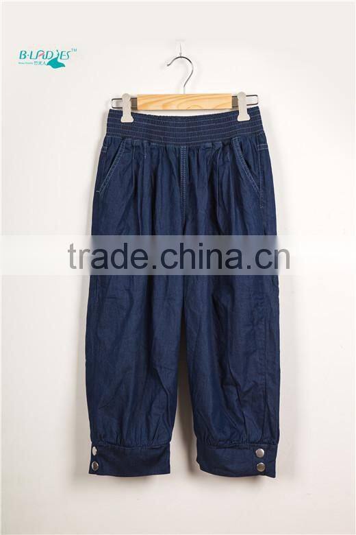 High Quality Fashion Mid Waist Bamboo Fiber Women Jeans Capris Female denim