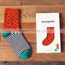 Factory Custom High quality b socks,dotted/stripe colorful orange style fashion tight socks supplier