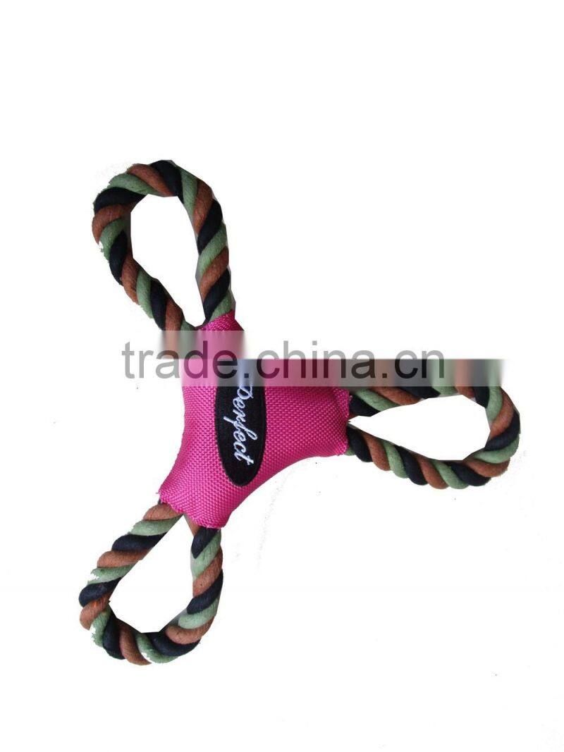 squeaky oxford fabric dog chew toy with rope