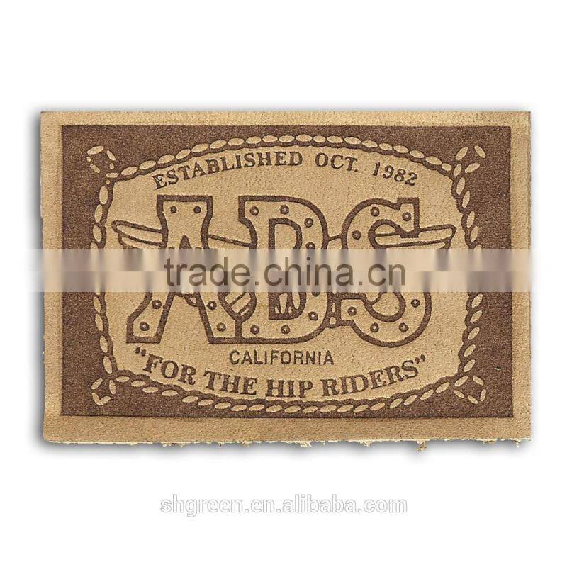 Durable genuine cowhide leather labels