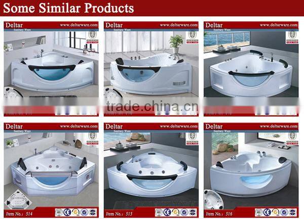 1800mm 2 person indoor hot tub, two side glass bathtub, freestanding bathtub popular acrylic bathtubs