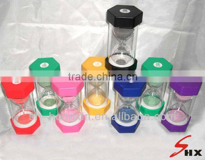 factory promotion plastic sand timer for 30 seconds to 30 minutes