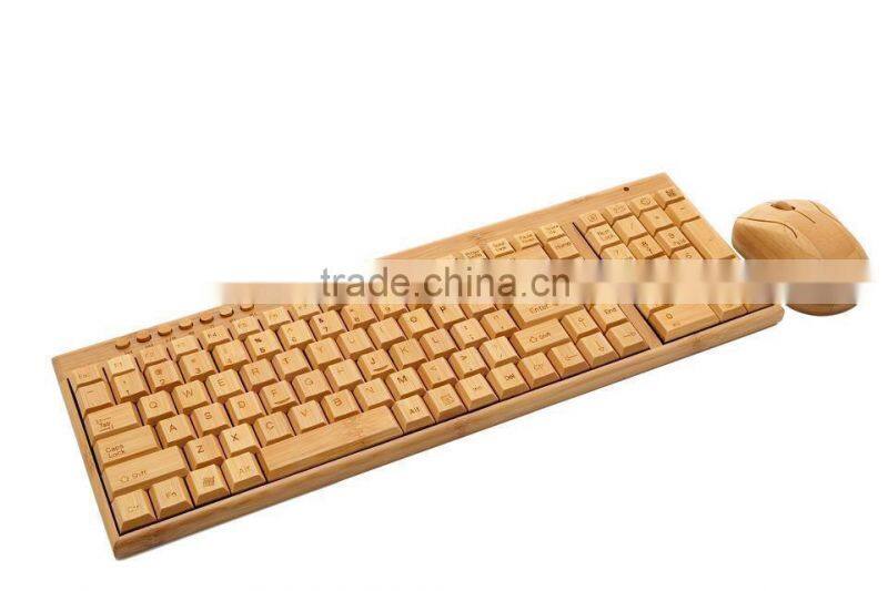 New Arrival Professional Bamboo & Wood Mechanical Keyboard wireless stylem, full set computer accessories