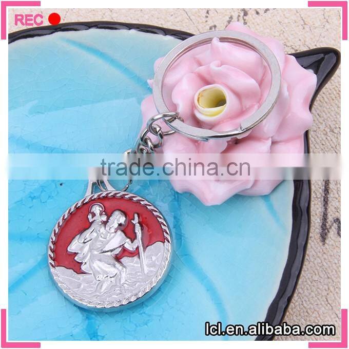 Cheap custom religious bike keychain, make your own logo metal key chain wholesale