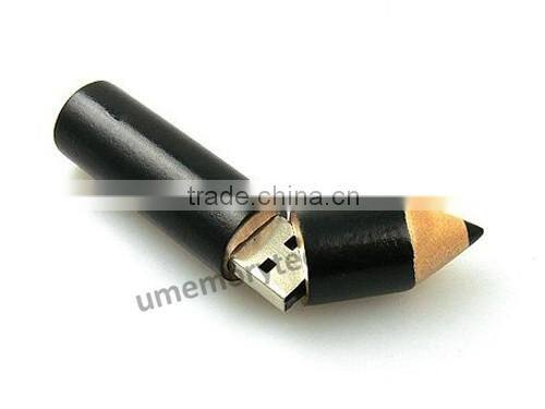 mini pencil wooden black low cost flash drives,discount flash drives 1gb