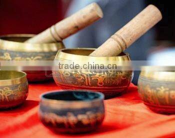 BRASS SINGING BOWL - MACHINE MADE Wicca Witch Pagan Yoga Goth New Age Reiki , Brass Singing Bowls / Metal Singing Bowls / Antiqu
