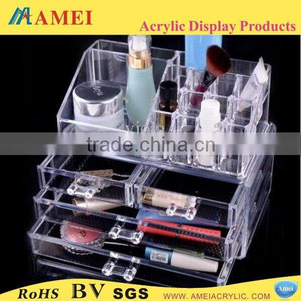 New products acrylic makeup cases, acrylic cosmetic organizer,acrylic makeup sets