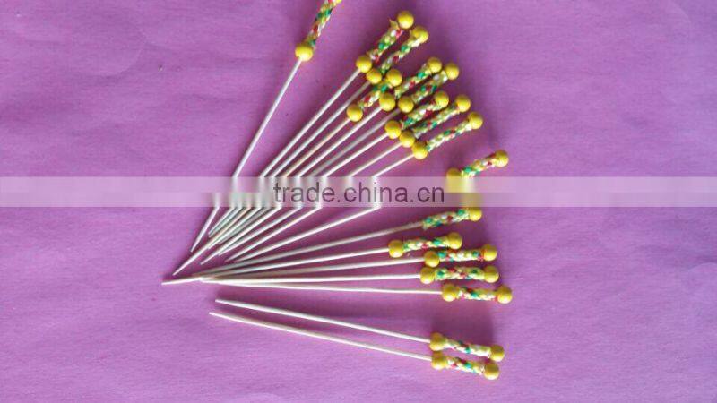 wholesale good quality beautiful beaded bamboo skewers for party