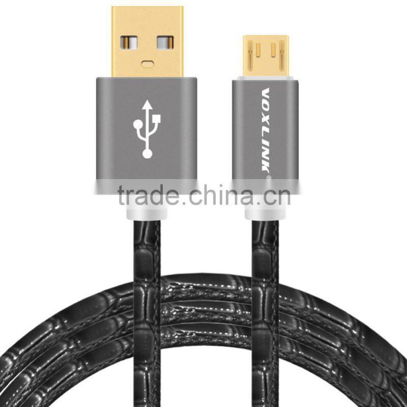 VOXLINK colorful 5v 2a gold plated 2m Crocodile USB typc c Charger Cable for macbook