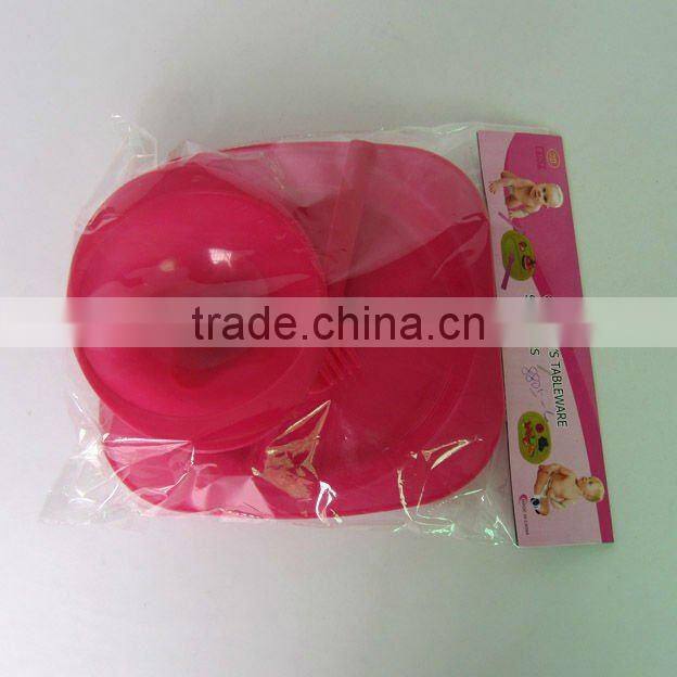 square palte 4pcs plastic dinnerware picnic set