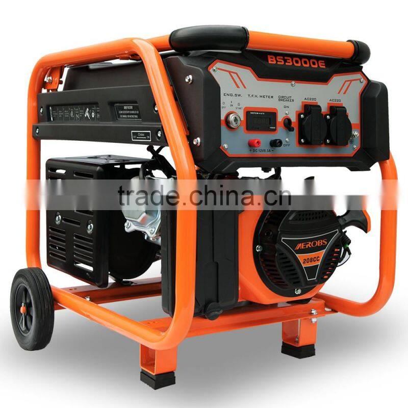 BSGE3000E AEROBS Transfomers modle Protable Electric 2.5kw Start King Power Gasoline Generator with OEM Sevices