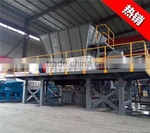 Big capacity strong metal drum tin can shredder with double shaft