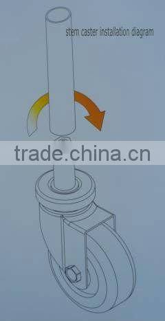 light duty stem swivel PU caster for push cart wheel & handcart