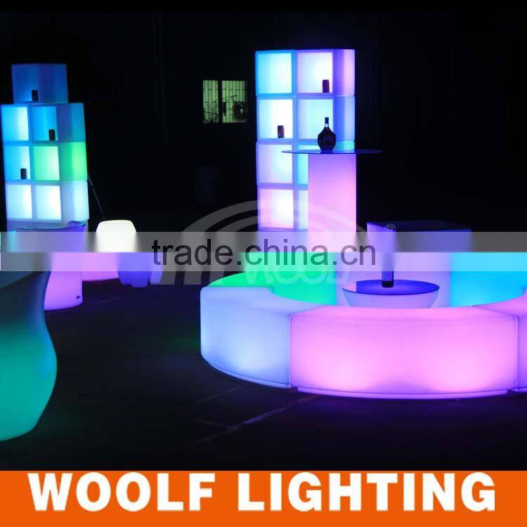 waterproof glowing PE wine table led bar counter