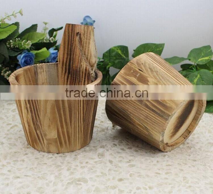 custom made small wooden rice bucket