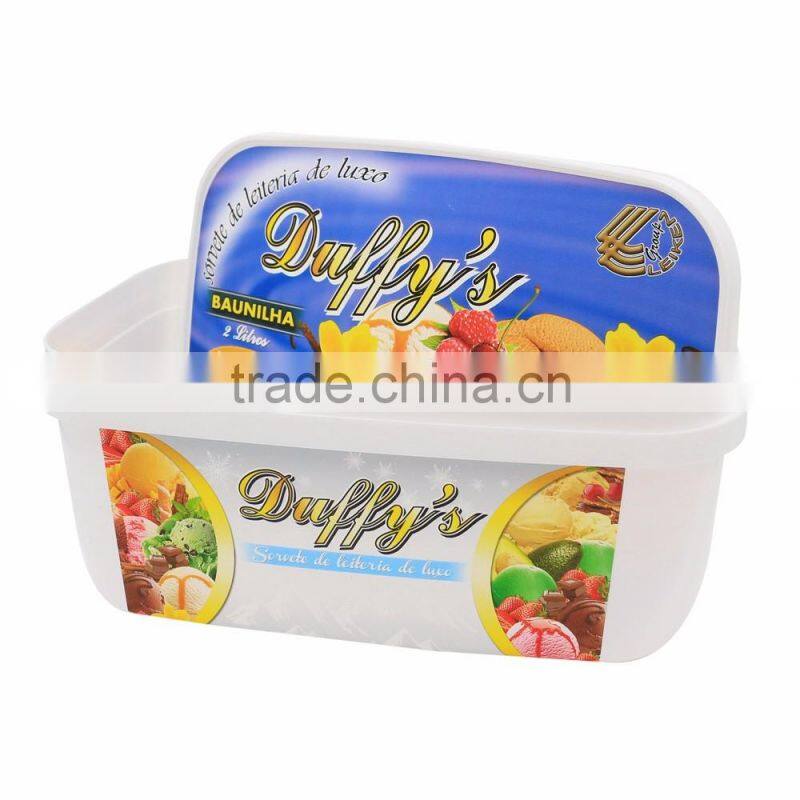 Rectangular IML Plastic Ice Cream Tubs Packaging,64 oz IML Ice Cream Container Walmart