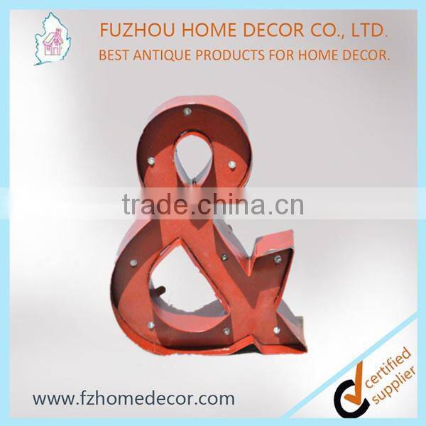 Very cheap decorative metal standing 3D letters with different colors