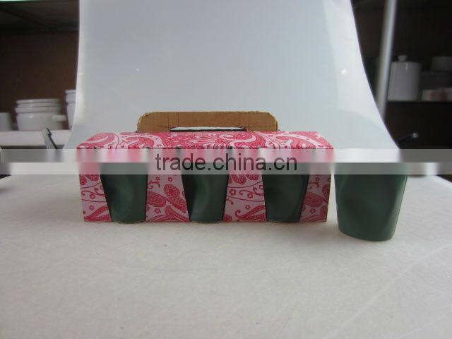 color-glazed cup set with color box packing