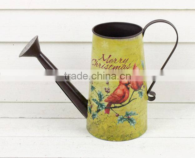 new design christmas decoration paper decal promotional watering can wholesale