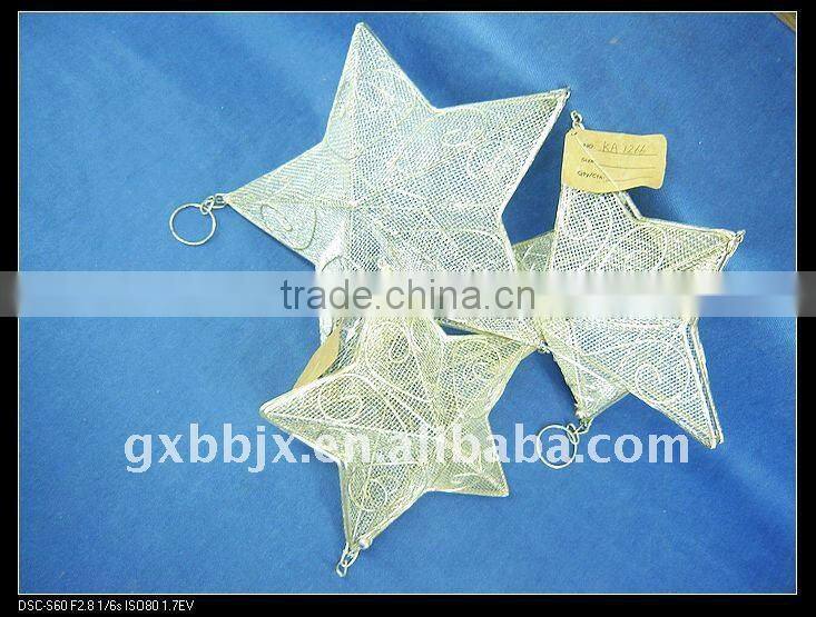 White wire star shape christmas decoration crafts&gifts