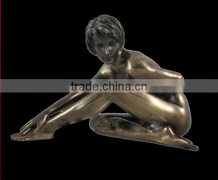 LIfe size casting brass, sexy women bronze sculpture