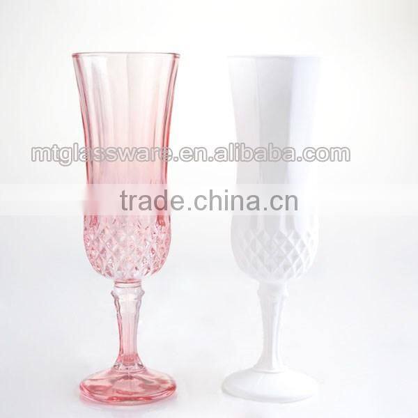 hotsale colorful crystal champagne flute glass candle holder