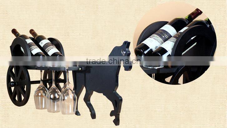 animals decorative wrought wood wine racks Promotion Weeding Gift Animal Shaped Single Wine Bottle Serving Rack Holder Di