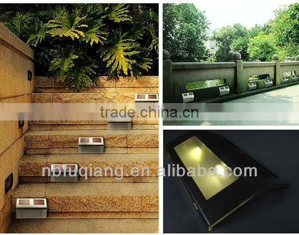 FQ-529 modern wall mounted stainless steel garden solar stair step lights with CE and ROHS certificates